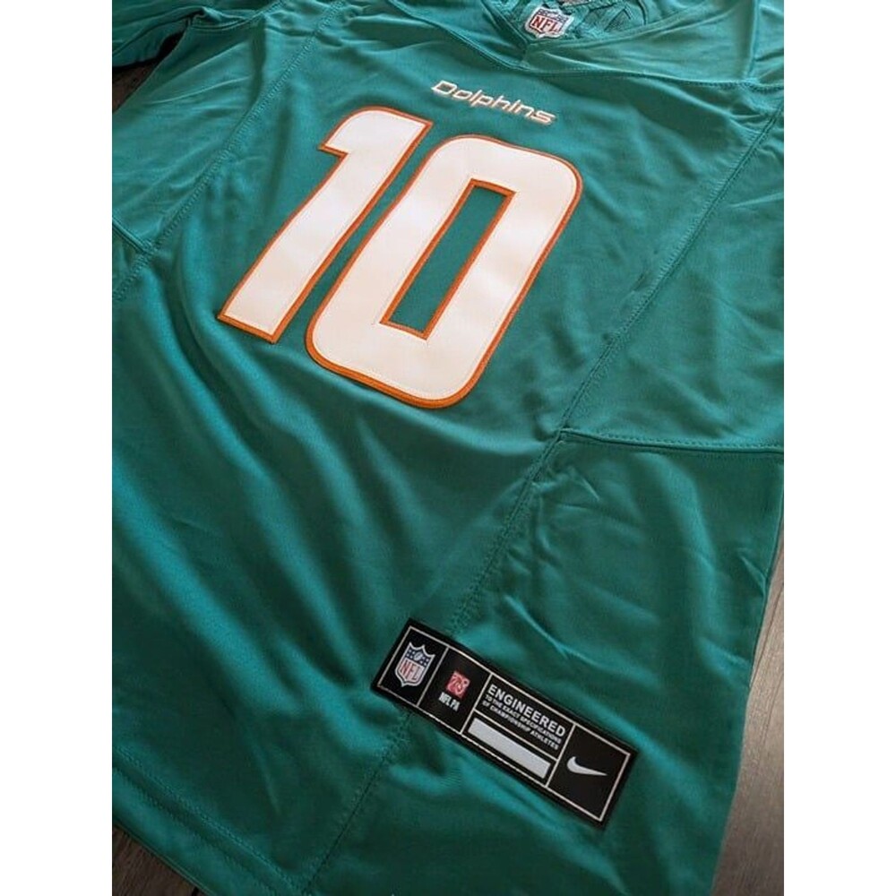 Tyreek Hill #10 Miami Dolphins Aqua Football  🏈 Men's Jersey Large - Picture 4 of 4